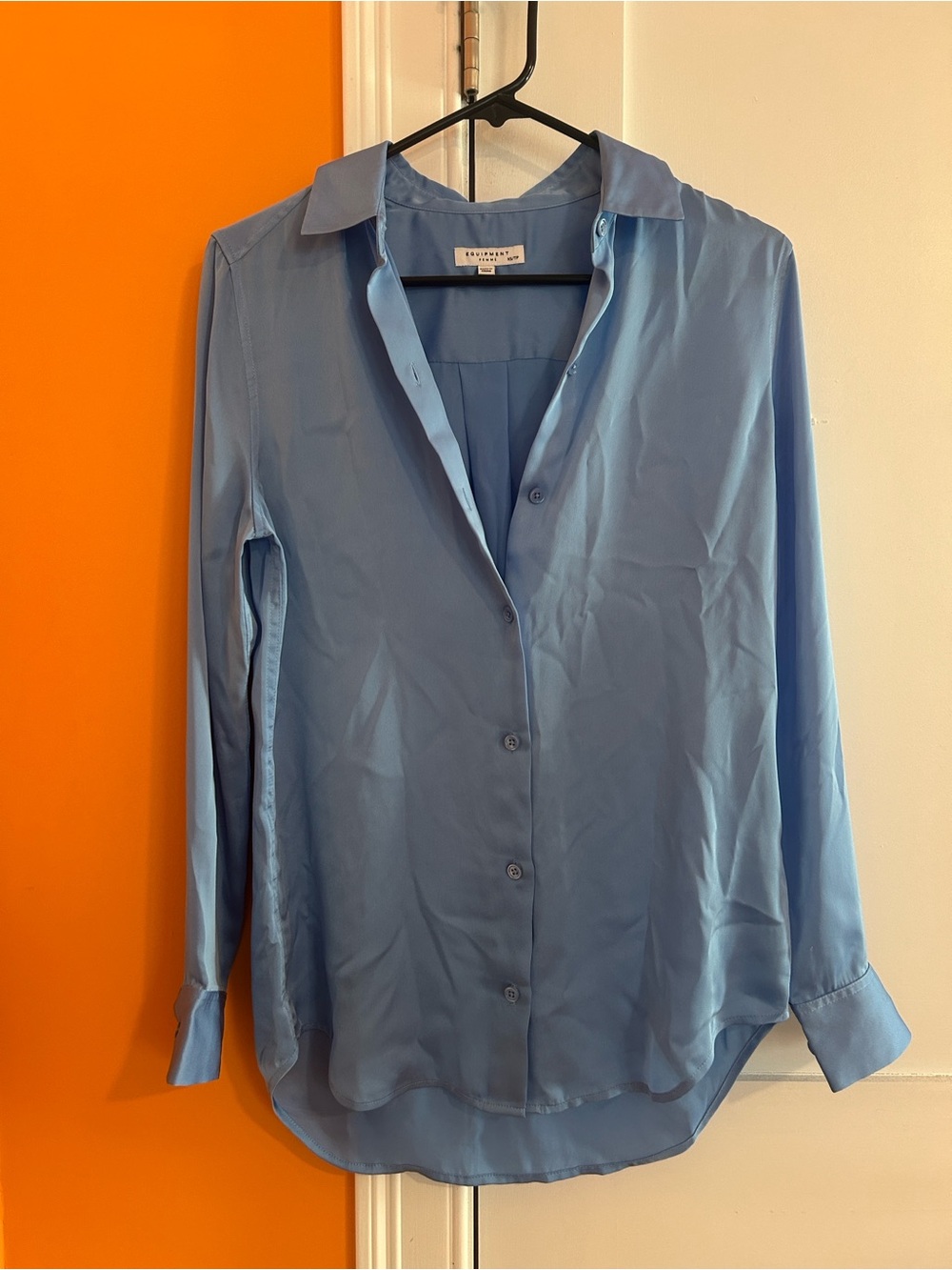 Equipment Light Blue Silk Button-Up Blouse